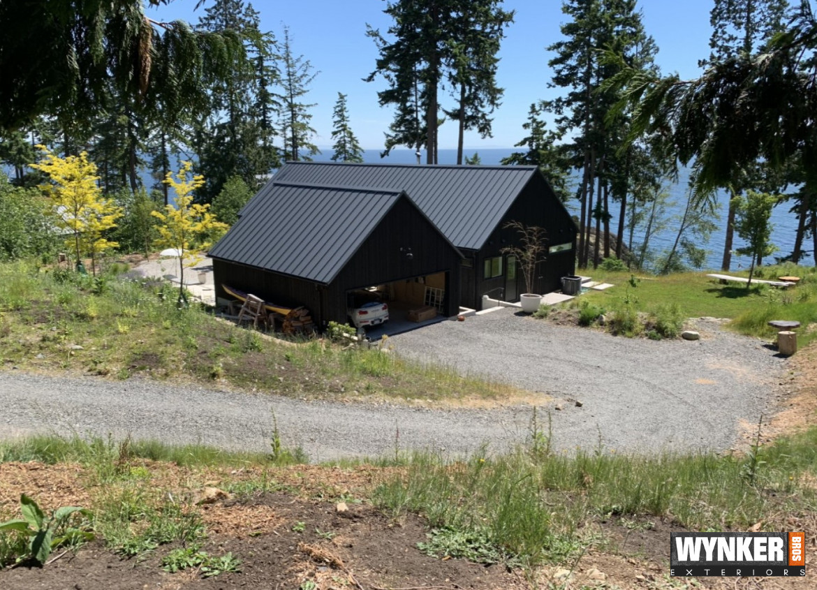 Standing seam metal roof on Bowen Island, BC