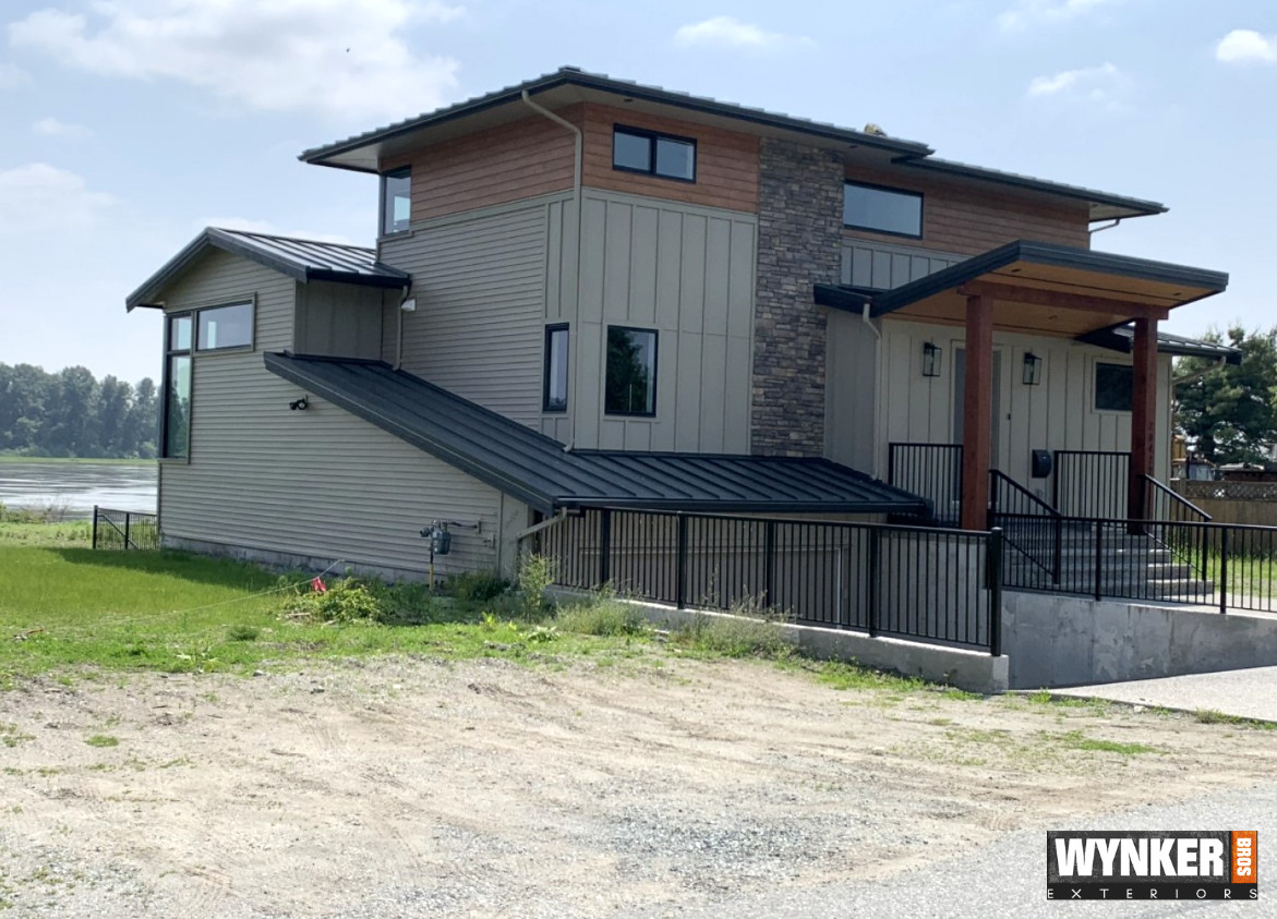 Standing seam metal roof in the Fraser Valley, BC