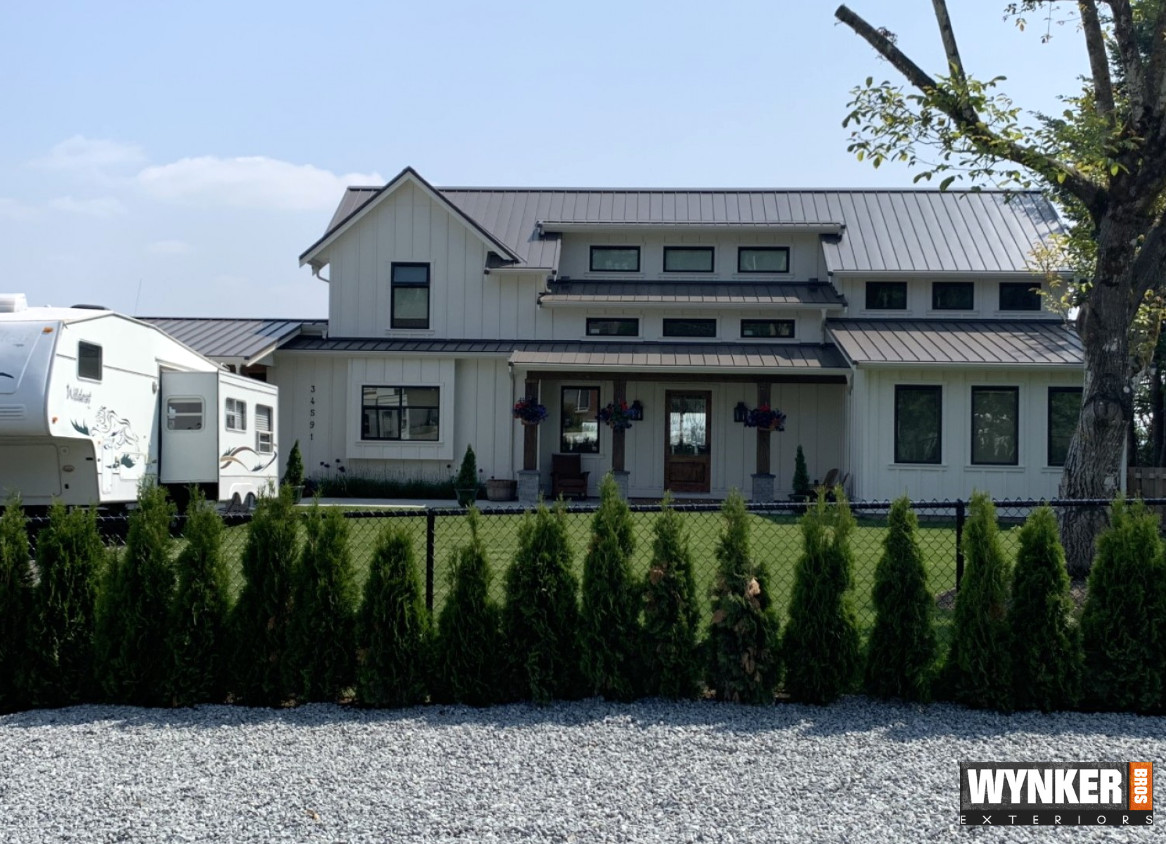 Metal roof with custom flashings in Chilliwack, BC