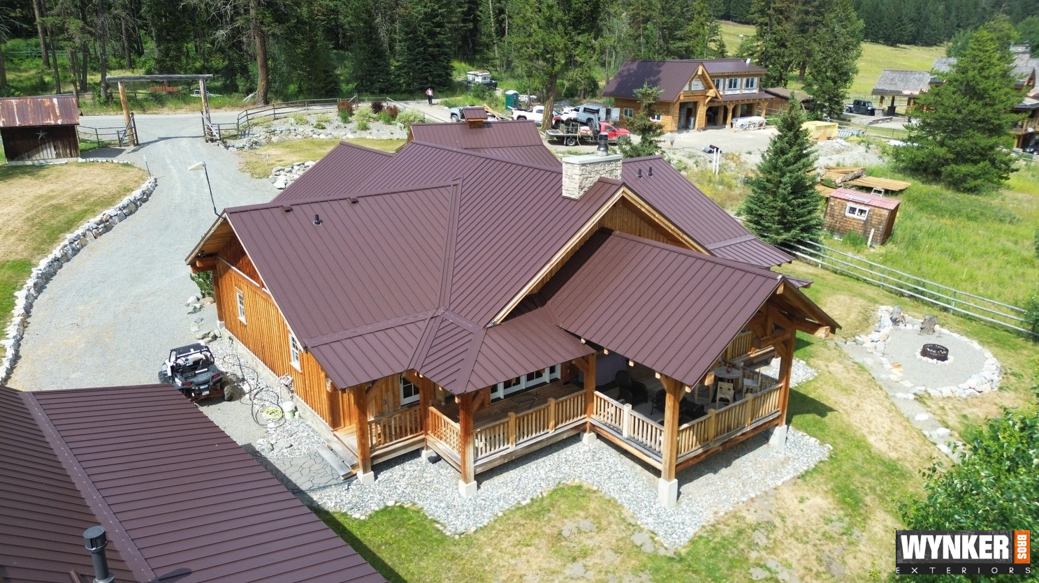 Cabin with metal roof in the BC interior